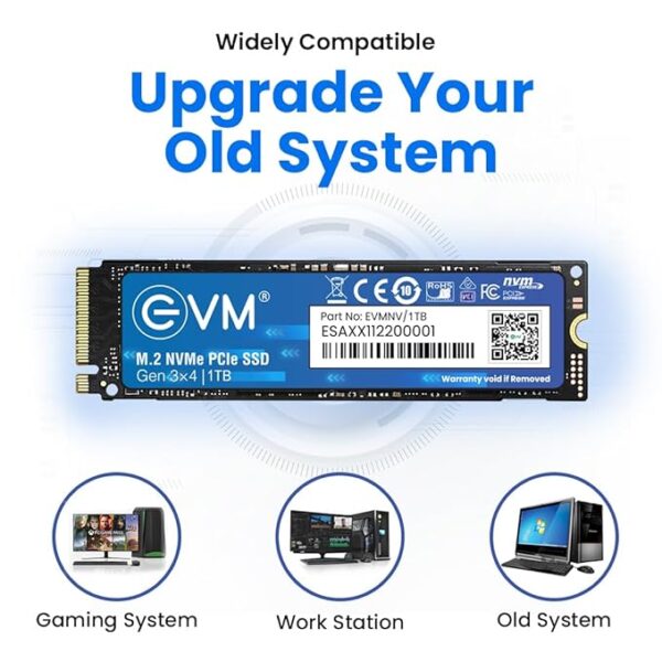 EVM 1TB Gen 3 NVMe (2280) Internal SSD - 2500MB/s Read - PCIe Gen 3x4-5-Year Warranty (EVMNV/1TB) - Image 3