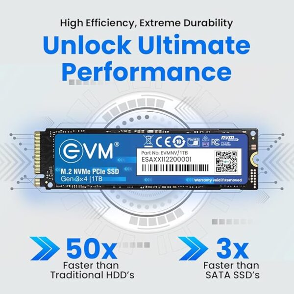 EVM 1TB Gen 3 NVMe (2280) Internal SSD - 2500MB/s Read - PCIe Gen 3x4-5-Year Warranty (EVMNV/1TB) - Image 2